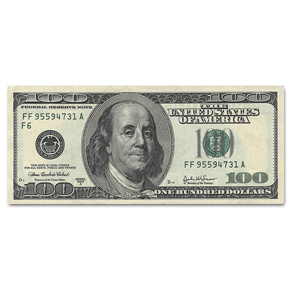 Großformatiger 100-Dollar-Banknoten Leinwanddruck - Modernes Statement-Kunstwerk