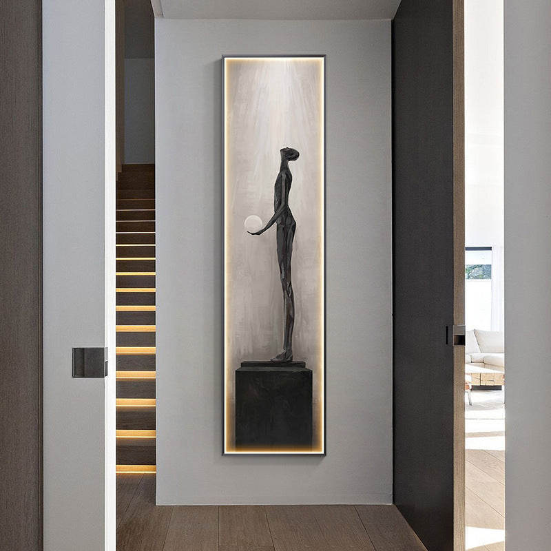 Abstrakte Skulpturen-Leinwand ‘Silhouette Focus’ – Moderne Eleganz mit Beleuchtung